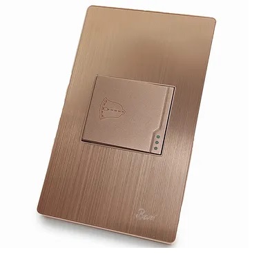 [INT-BAR-INT.03.04] INTERRUPTOR TIPO TIMBRE SERIE OTTONE COLOR BRUSH GOLD REF. INT-03.04 MARCA BARI