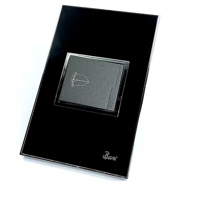 [INT-BAR-INT.05.04] INTERRUPTOR TIPO TIMBRE SERIE NERO COLOR NEGRO C/CROMADO REF. INT-05.04 MARCA BARI