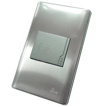 [INT-BAR-INT.06.04] INTERRUPTOR TIMBRE MOD.CURVO SERIE METALLO COLOR ACERO INOXIDABLE REF. INT-06.04 MARCA BARI
