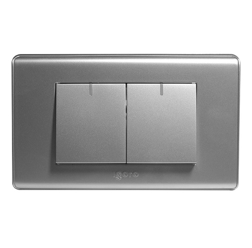 [INT-IGO-A2022-S] INTERRUPTOR DOBLE COLOR PLATA REF. A2022-S MARCA IGOTO