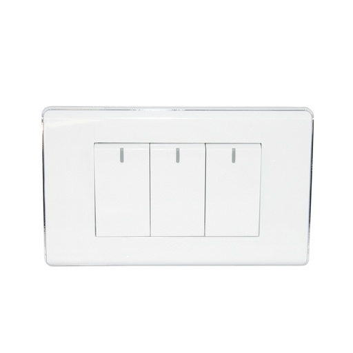 [INT-IGO-A6032] INTERRUPTOR TRIPLE COLOR BLANCO/METAL REF. A6032 MARCA IGOTO