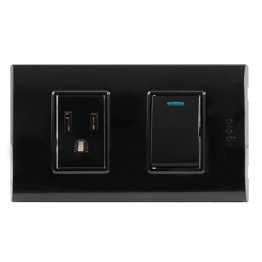[INT-IGO-B316-B] INTERRUPTOR C/TOMACORRIENTE COLOR NEGRO REF. B316-B MARCA IGOTO