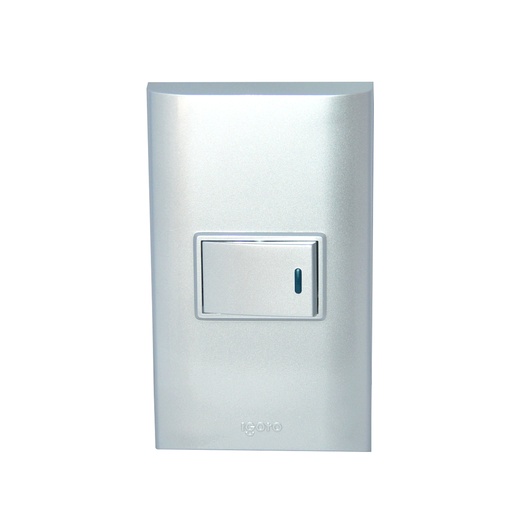 [INT-IGO-B512S-S] INTERRUPTOR SENCILLO COLOR PLATEADO REF. B512S-S MARCA IGOTO