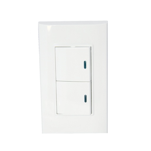[INT-IGO-B514-W] INTERRUPTOR DOBLE LARGO COLOR BLANCO REF. B514-W MARCA IGOTO