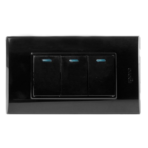 [INT-IGO-B516-B] INTERRUPTOR TRIPLE COLOR NEGRO REF. B516-B MARCA IGOTO