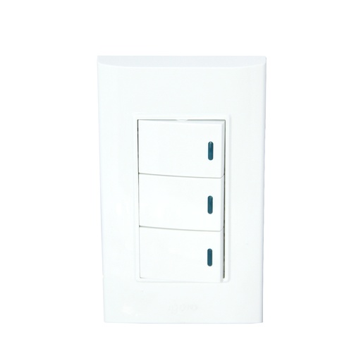 [INT-IGO-B516-W] INTERRUPTOR TRIPLE COLOR BLANCO REF. B516-W MARCA IGOTO