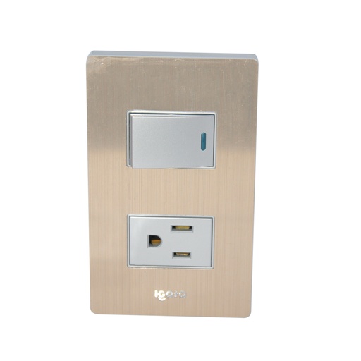 [INT-IGO-X316] INTERRUPTOR C/TOMACORRIENTE COLOR BRONCE REF. X316 MARCA IGOTO