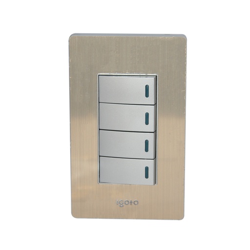 [INT-IGO-X518] INTERRUPTOR MULTIPLE 4 ESTACIONES COLOR BRONCE REF. X518 MARCA IGOTO