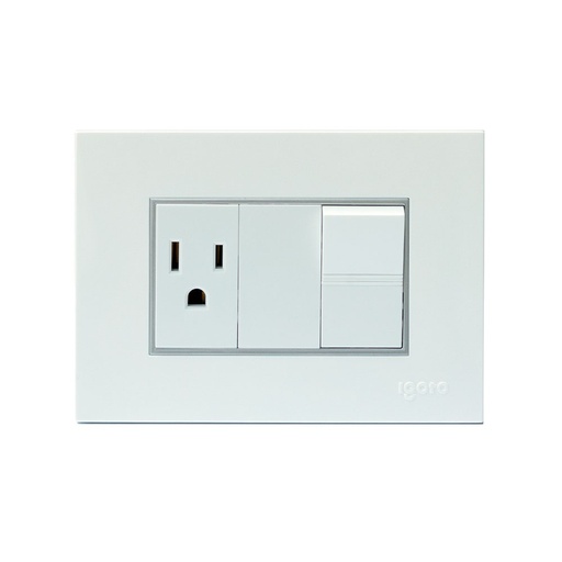 [INT-IGO-Z316-W] INTERRUPTOR C/TOMACORRIENTE COLOR BLANCO REF. Z316-W MARCA IGOTO