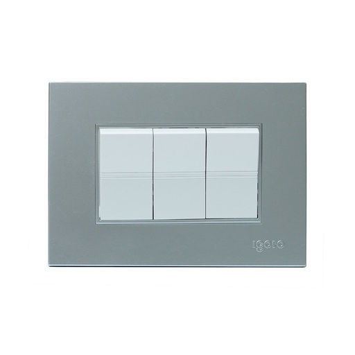 [INT-IGO-Z516-S] INTERRUPTOR TRIPLE COLOR PLATEADO REF. Z516-S MARCA IGOTO