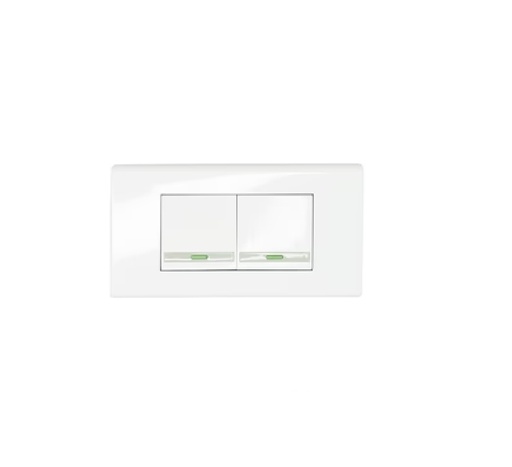 [INT-ILE-490002] INTERRUPTOR DOBLE BLANCO C/IND. ILUMINABLE REF. 490002 MARCA ILEC