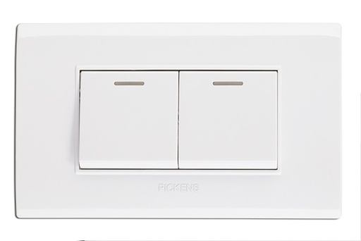 [INT-PIC-BL118K02] INTERRUPTOR DOBLE COLOR BLANCO REF. BL-118K-02 MARCA PICKENS
