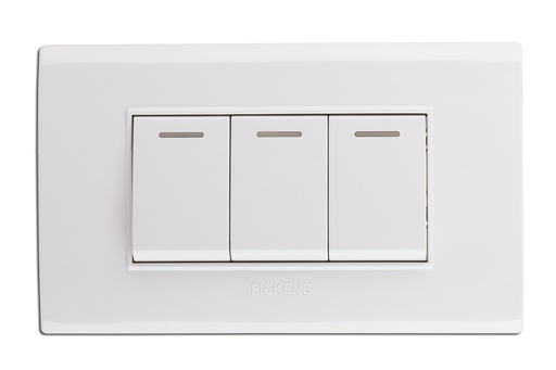 [INT-PIC-BL118K03] INTERRUPTOR TRIPLE COLOR BLANCO REF. BL-118K-03 MARCA PICKENS