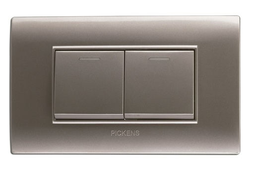 [INT-PIC-PL118K02] INTERRUPTOR DOBLE COLOR PLATA REF. PL-118K-02 MARCA PICKENS