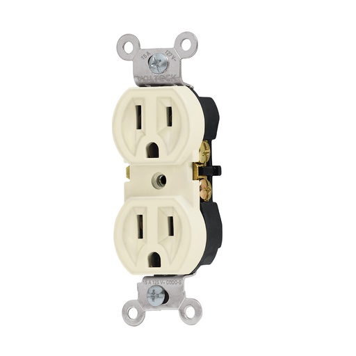 [INT-VOL-46102] TOMA CORRIENTE 270 DOBLE PARA EMPOTRAR 15 A 127 V MOD. CODO-S COLOR BEIGE REF. 46102 MARCA VOLTECK