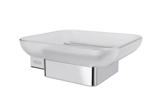 [JAB-NOV-NVACC0143] JABONERA GLASS LINE 10 CM X 10.3 CM SERIE GLASS LINE CHROME / CROMADO REF. NVACC0143 MARCA NOVA