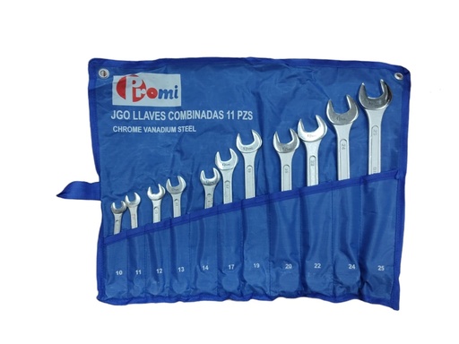 [JGO-PRO-300053] JUEGO DE LLAVE COMBINADA 11 PZAS 10 - 25 MM ( MILIMETRICA ) REF- 3000053 MARCA PROMI