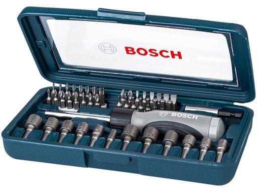 [JUE-BOS-2607017399] JUEGO DE PUNTAS Y DADOS 46 PZAS REF. 2607017399 /227010  COD. 870364 MARCA BOSCH