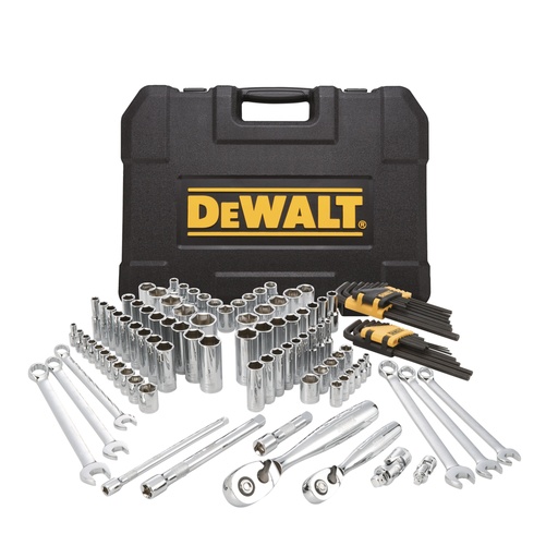 [JUE-DEW-DWMT72163-D] JUEGO HERRAMIENTA MECANICA Y AUTOCLET 118 PZA 1/4-3/8 SAE/ MM REF. DWMT72163 MARCA DEWALT