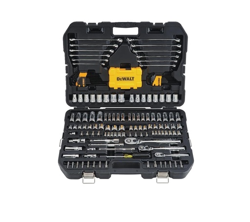 [JUE-DEW-DWMT73803] JUEGO HERRAMIENTA MECANICA Y AUTOCLET 168 PZA 3/8" 1/2" 1/4" DR SAE/ MM REF. DWMT73803 MARCA DEWALT