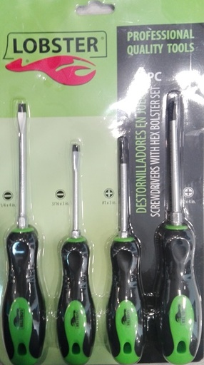[JUE-LOB-139055] JUEGO DE DESTORNILLADORES 4 PZAS REF. 139055 MARCA LOBSTER