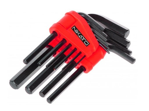 [JUE-NIK-NIK-18-003] JUEGO DE LLAVE LLAVE HEXAGONAL 1.5MM A 10.0MM CLIP 8 PZAS REF. 18-003 MARCA NIKATTO