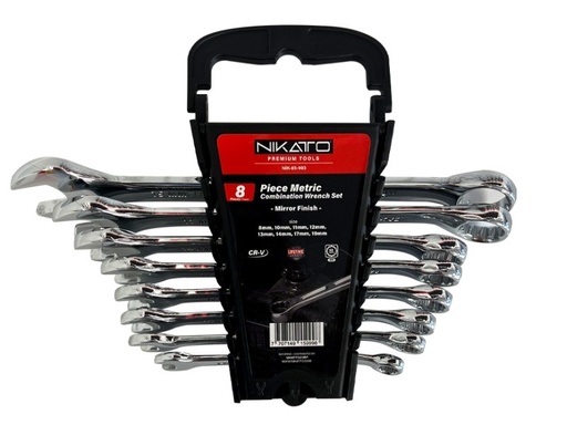 [JUE-NIK-NIK-85-903] JUEGO DE LLAVE COMBINADA CROMADA 8 PZAS 8-19MM REF. 85-903 MARCA NIKATTO