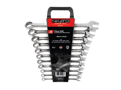 [JUE-NIK-NIK-85-911] LLAVE COMBINADA CROMADA 11 PZAS 1/4"-7/8 REF. NIK-85-911 MARCA NIKATTO
