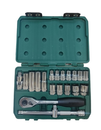 [JUE-SAT-ST09005SJ] JUEGO DE DADOS / AUTOCLET 1/2" 20 PZAS MM REF. ST09005SJ COD- 081256 MARCA SATA