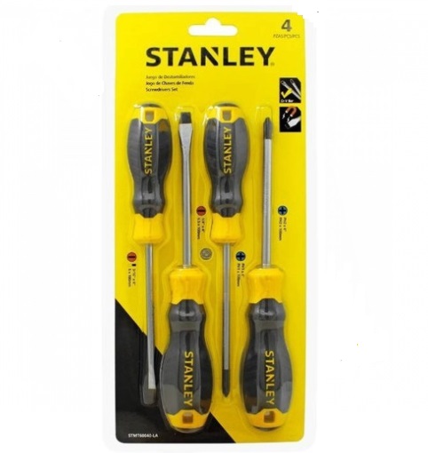[JUE-STA-60040] JUEGO DE DESTORNILLADORES DE ESTRIA / PALA 4 PZAS C/BLISTER REF. STMT60040-LA MARCA STANLEY