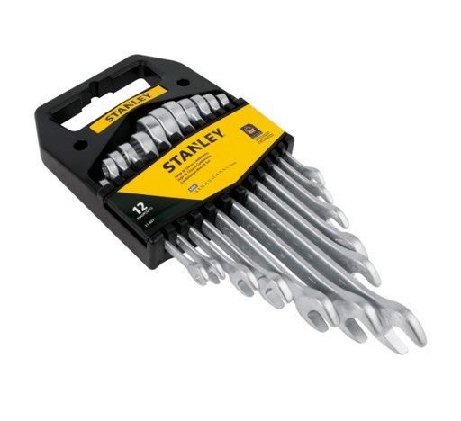 [JUE-STA-71607] JUEGO DE LLAVE COMBINADA PUNTA Y CORONA 12 PZAS 7 MM A 19 MM REF. 71-607 MARCA STANLEY