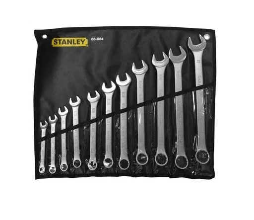 [JUE-STA-85784] JUEGO DE LLAVE COMBINADAS MIXTAS 11 PZAS SAE / MM 3/8" - 1" REF. 85784 MARCA STANLEY