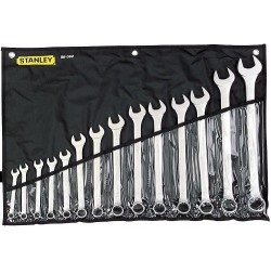 [JUE-STA-86081] JUEGO DE LLAVE COMBINADA CROMADA 14 PZAS DE 7 A 24 MM REF. 86081 / 73649 / LLA-723 MARCA STANLEY