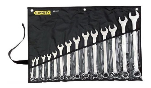 [JUE-STA-86082] JUEGO DE LLAVE COMBINADA CROMADA 14 PZAS DE 10 A 32 MM REF. 86082 MARCA STANLEY