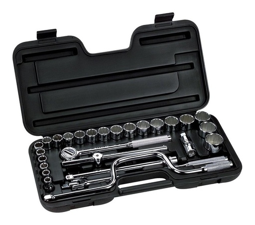 [JUE-STA-86504] JUEGO DE DADOS / AUTOCLET CUADRANTE DE 1/2" 29 PZAS MILIMETRICO REF. 86-504 MARCA STANLEY