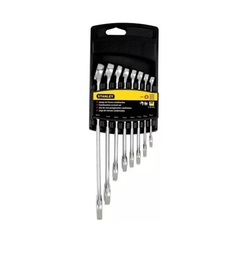 [JUE-STA-88855] JUEGO DE LLAVE COMBINADAS METRICAS 8 MM A 19 MM 8 PZAS REF. 88-855 / LLA-722 MARCA STANLEY