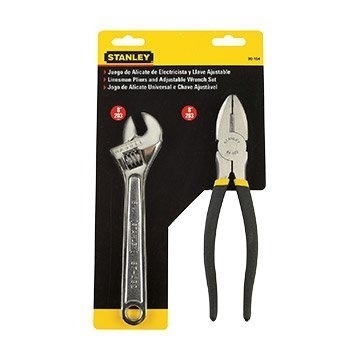 [JUE-STA-90164] JUEGO DE ALICATE 2 PZAS ELECTRICISTA / AJUSTABLE REF. 90164 / ALI-708 / 90-164 MARCA STANLEY