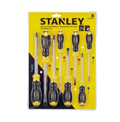 [JUE-STA-STMT66675-840] JUEGO DE DESTORNILLADORES 8 PZAS CUSH PALA Y ESTRIA REF. STMT66675-840 MARCA STANLEY
