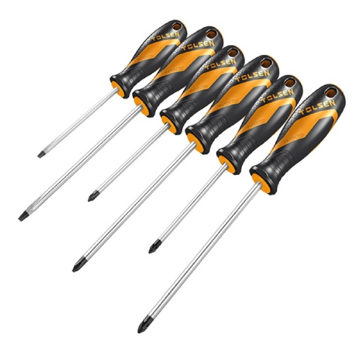 [JUE-TOL-20014] JUEGO DE DESTORNILLADORES PALA Y ESTRIA 6 PIEZAS REF. 20014 MARCA TOLSEN