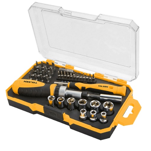 [JUE-TOL-20041] JUEGO DE DESTORNILLADOR Y PUNTAS 42 PZAS REF. 20041 MARCA TOLSEN