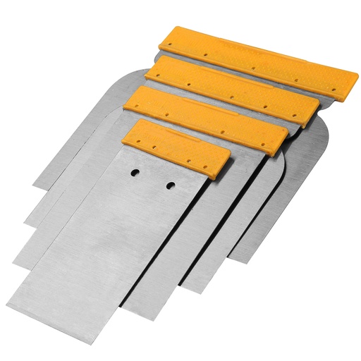 [JUE-TOL-40008] JUEGO DE ESPATULAS 4 PZAS (50 - 80 - 100 - 120 MM) / AC. CARBON # 50 REF. 40008 MARCA TOLSEN