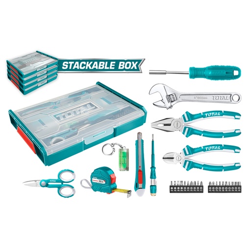 [JUE-TOT-THKTV02H291] JUEGO DE HERRAMIENTAS MANUALES 29 PZAS REF. THKTV02H291 MARCA TOTAL TOOLS