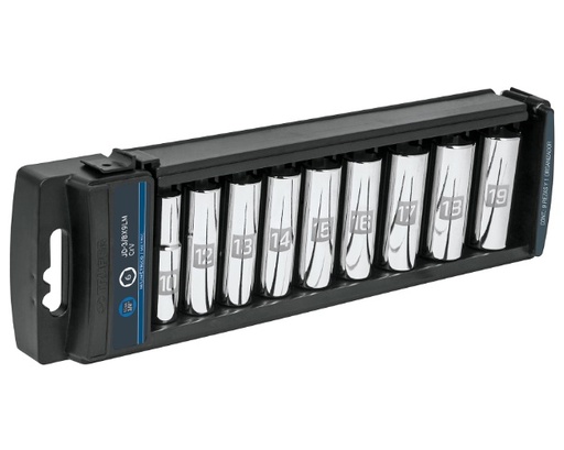 [JUE-TRU-14173] JUEGO DE DADOS LARGOS 9 PZAS CUADRO 3/8" MM MOD.JD-3/8X9LM REF. 14173 MARCA TRUPER