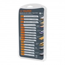 [JUE-TRU-16129] JUEGO DE HOJAS PARA SIERRA CALADORA 16 PZAS MOD. JSCA-16 REF.16129 MARCA TRUPER