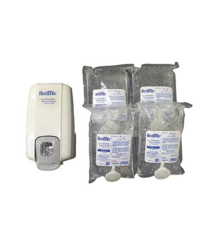 [KIT-ANT-LK00000001] KIT DE DISPENSADOR DE GEL ANTIBACT. INCLUYE 4 GEL DE 1 LTR + DISP. REF. LK00000001 MARCA ANTIMIC