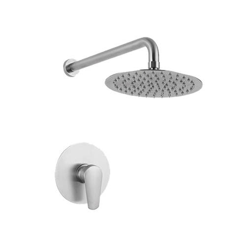 [KIT-BAR-DUC.03.03] KIT DE DUCHA MONOMANDO REDONDO ACERO INOX. CEPILLADO REF. DUC.03.03 MARCA BARI