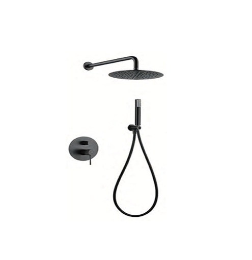 [KIT-IME-GPD038-BGM] KIT / CONJUNTO DE DUCHA MONOMANDO EMPOTRADO SERIE LINE BLACK GUN METAL REF. GPD038/BGM MARCA IMEX