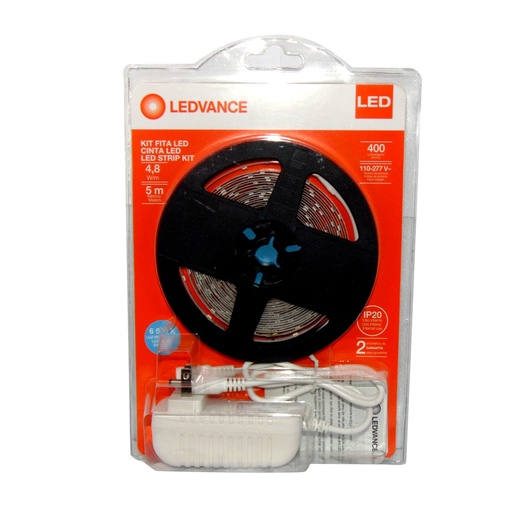 [KIT-LED-86245] KIT CINTA LED 5 MTS 12V 110-277V 400LM 6500K IP20 REF. 86245 / 131071 / 7014752 MARCA LEDVANCE