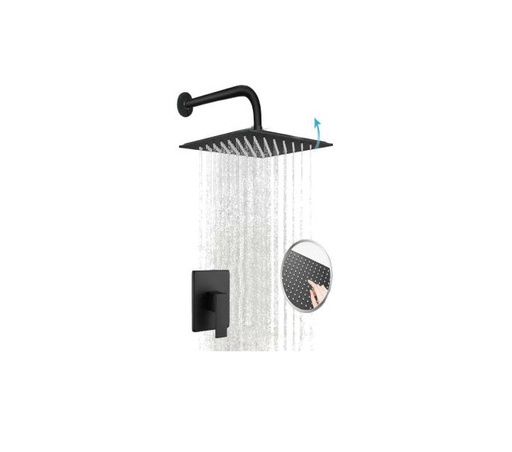 [KIT-OME-KD-548-MB] KIT DE DUCHA MONOMANDO CUADRADA ULTRA DELGADA 10" NEGRO REF. KD-548-MB MARCA OMEGA
