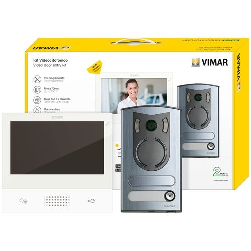 [KIT-VIM-K40507.M] KIT DE VIDEOPORTERO 1 FAM TAB7S B+13F2 COLOR BLANCO SERIE TAB REF. K40507/M VIMAR